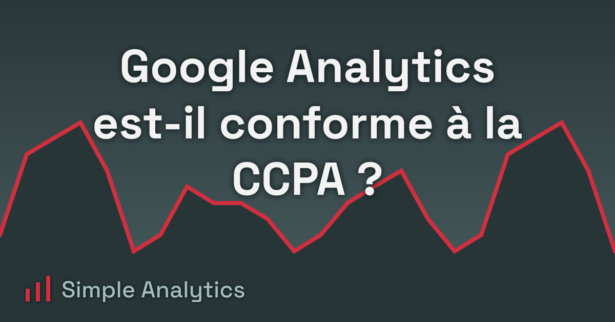 Google Analytics est-il conforme à la CCPA ?